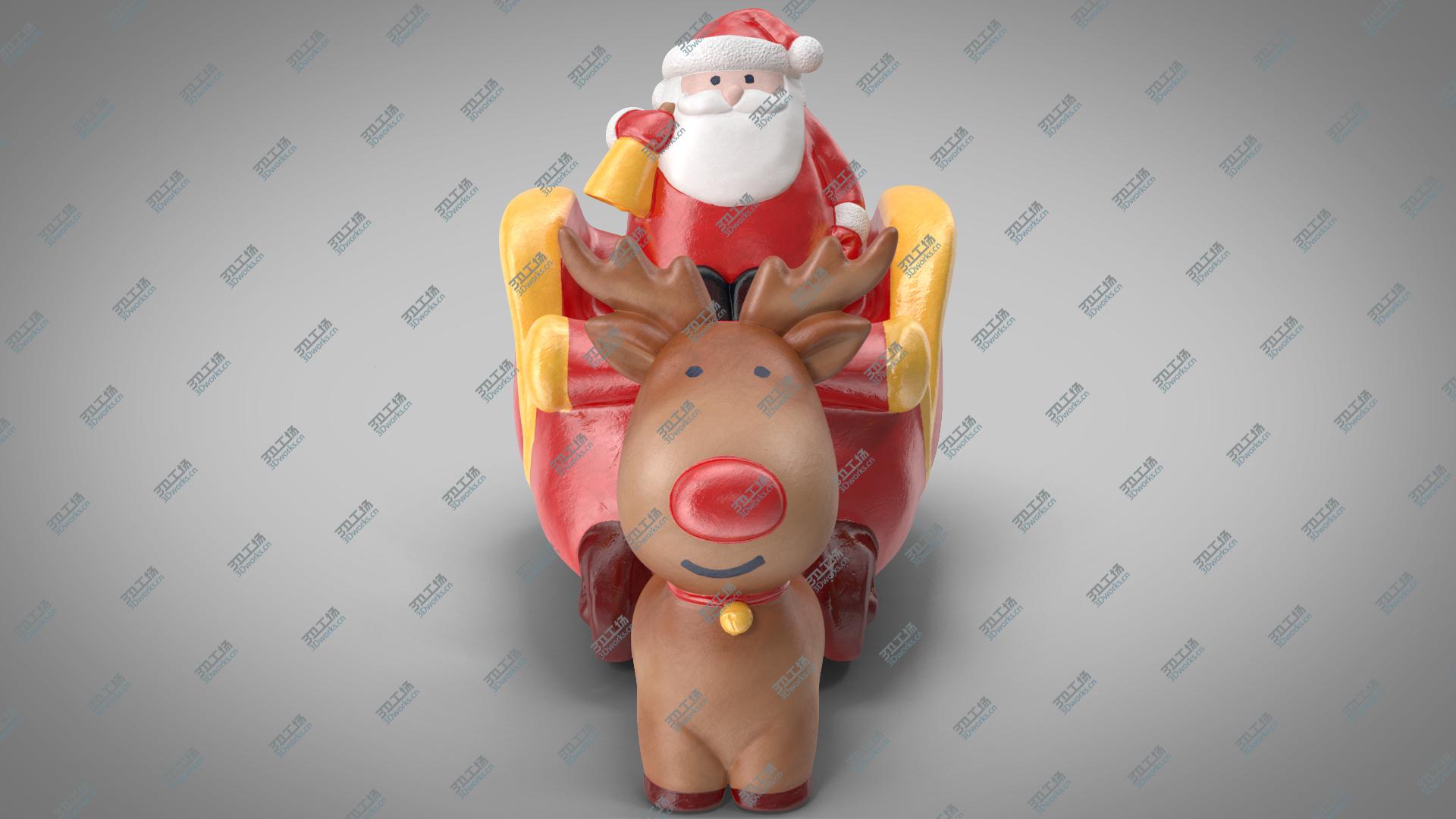 images/goods_img/202105071/3D Santa Claus with Sleigh Decorative Figurine model/2.jpg
